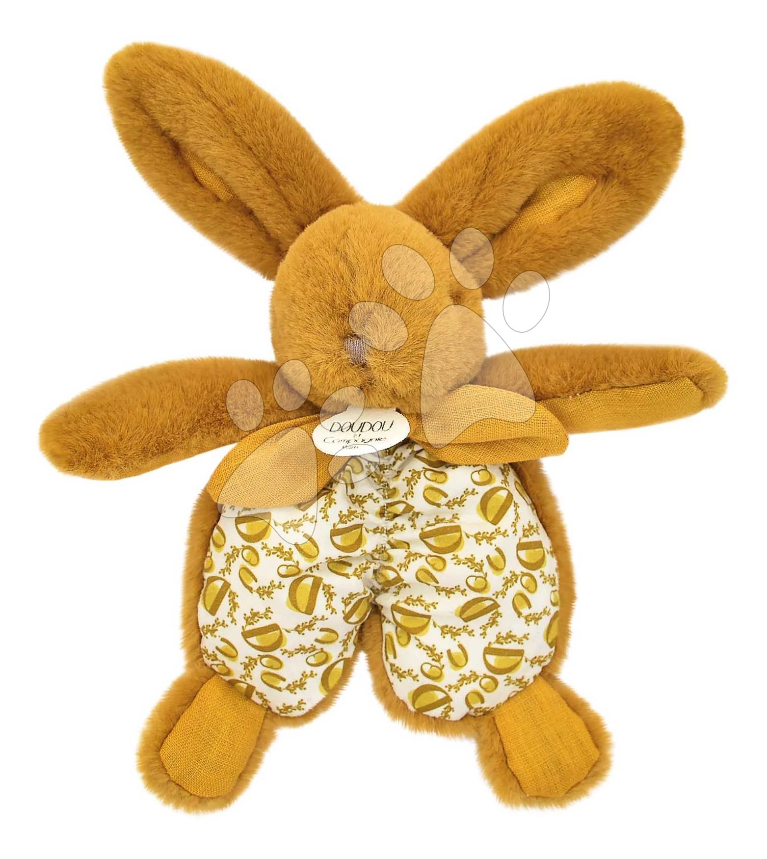 Plüss nyuszi dédelgetésre Bunny Comforter Ocher Doudou et Compagnie ajándékcsomagolásban barna 18 cm 0 hó-tól DC4193