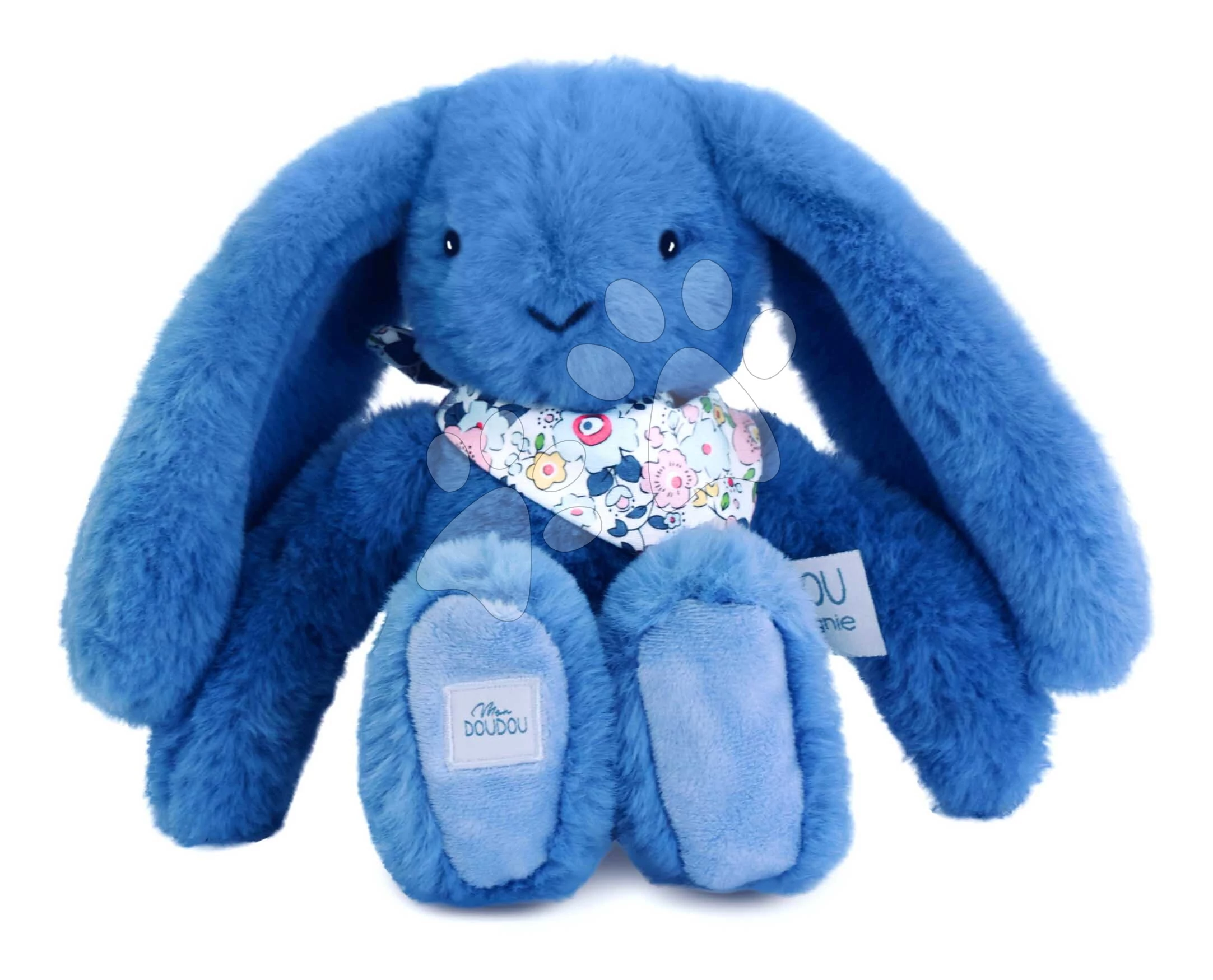 Plüss nyuszi Fleurette the Bunny Blue Doudou et Compagnie kék 25 cm 0 hó-tól DC4299