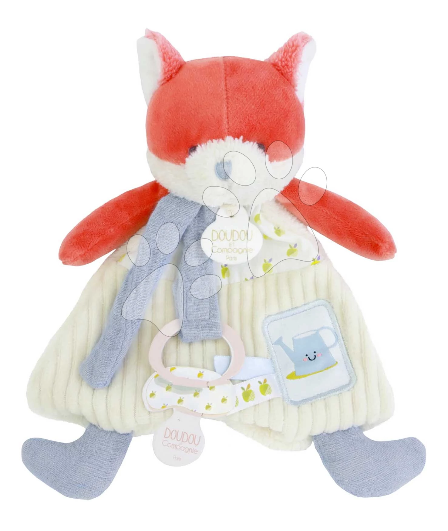 Plüss róka cumitartó csipesszel Romarin the Fox In my Garden Dummy Holder Doudou et Compagnie ajándékcsomagolásban 19 cm 0 hó-tól DC4325
