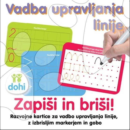 Oktatójáték Rajzolj rá és töröld le Vonalak Dohány szlovén verzió 3 évtől DH646017Sl