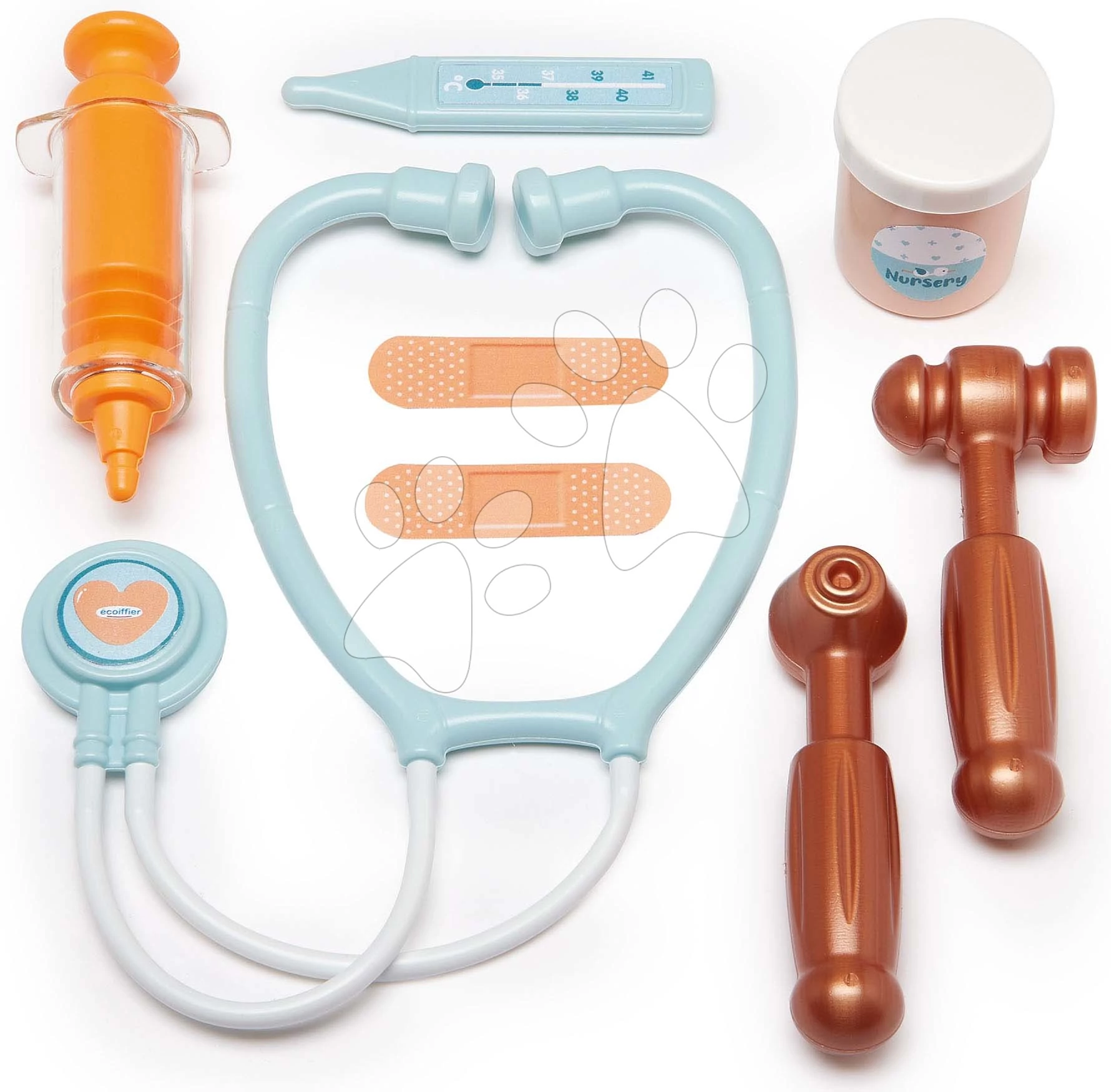 Orvosi koffer Pediatrics Case Vert Azur Écoiffier 8 kiegészítővel 18 hó-tól