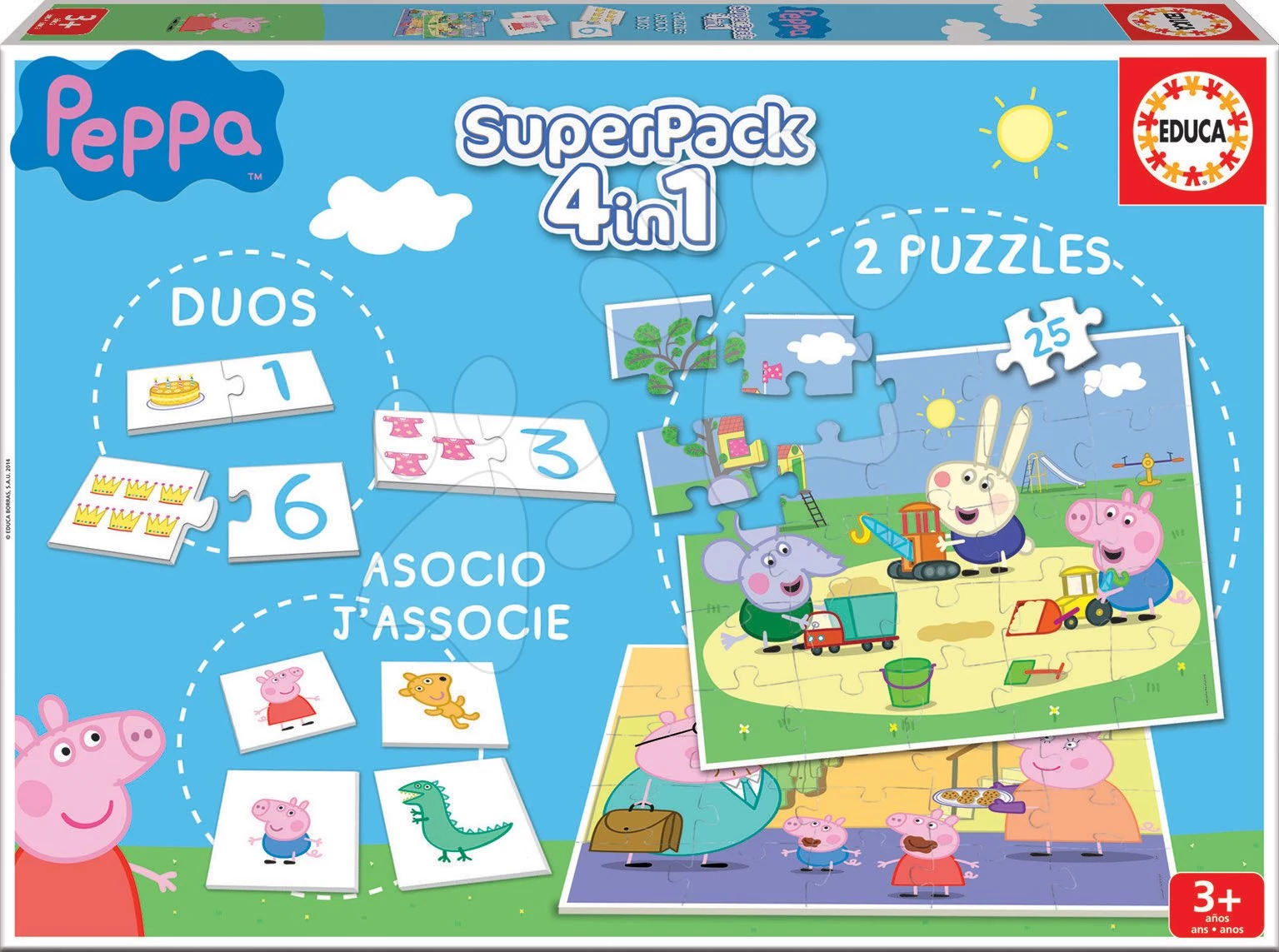 Puzzle domino és pexeso Peppa Pig Disney Superpack 4in1 Educa 