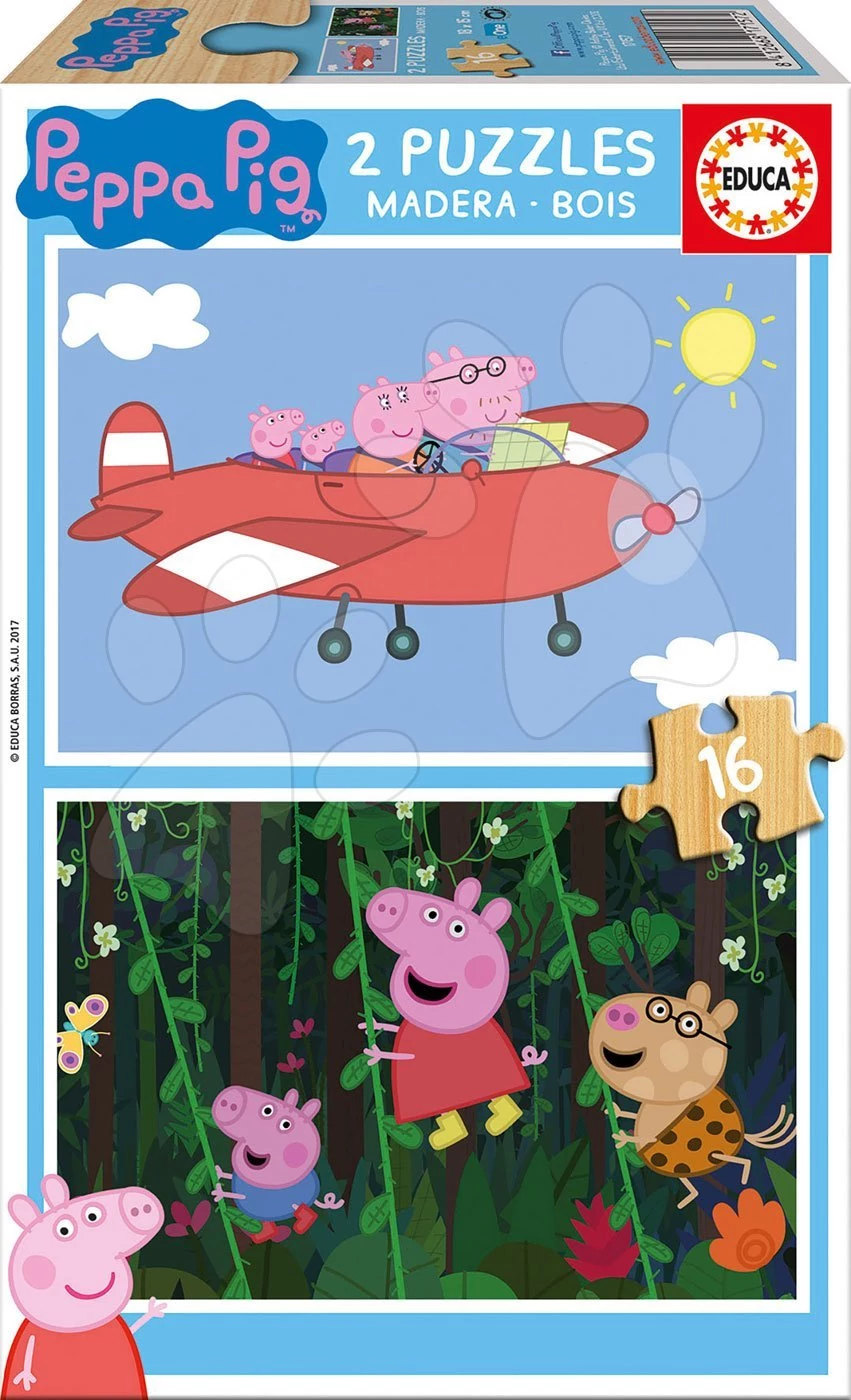 Fa puzzle Peppa Pig Educa 2x 16 darabos