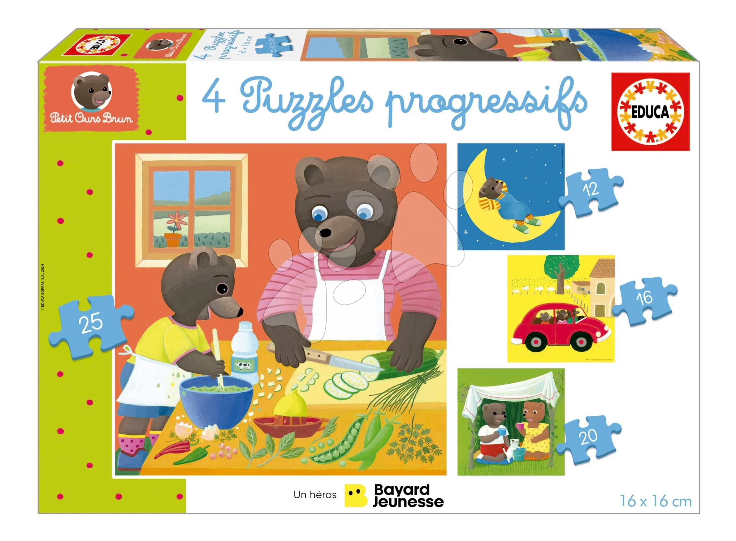 Puzzle Petit Ours Brun Progressive Educa 12-16-20-25 darabos 5 évtől EDU19884