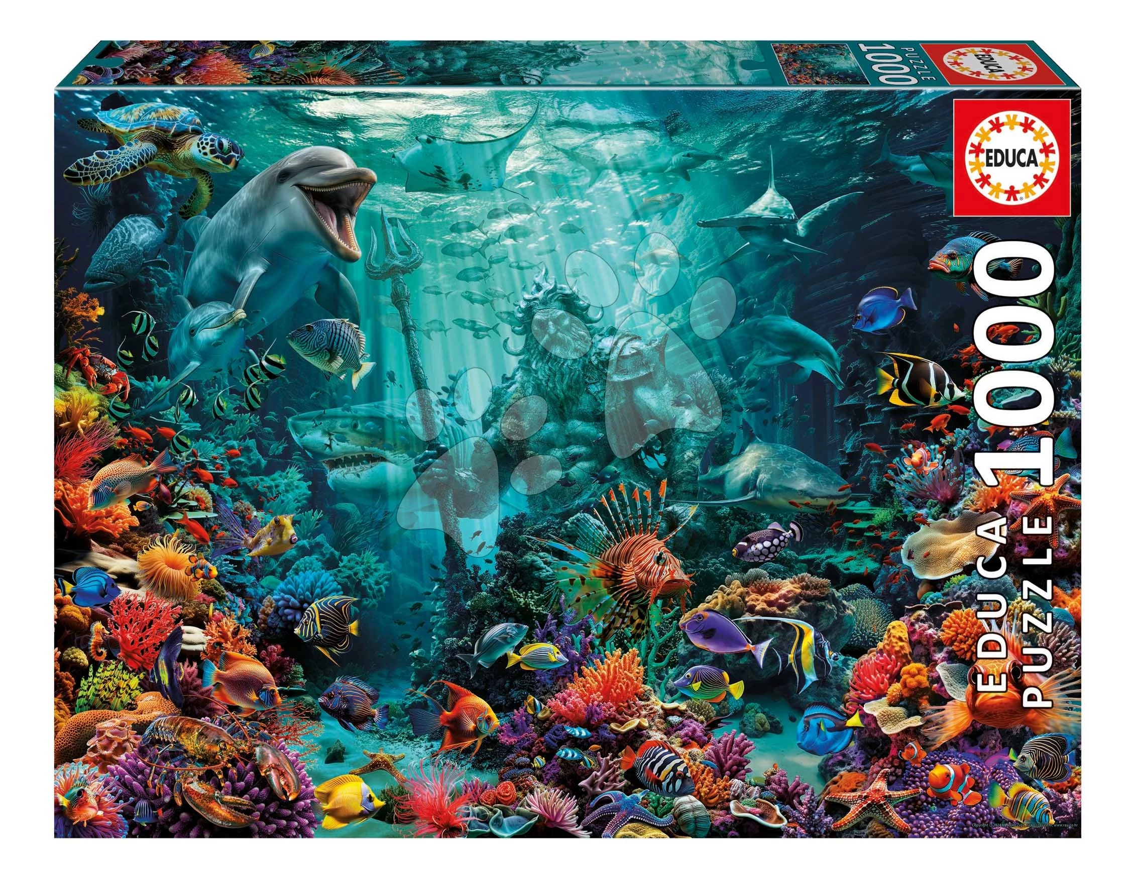 Puzzle Poseidon Coral Reef Educa 1000 dielov a Fix lepidlo od 11 rokov EDU20174