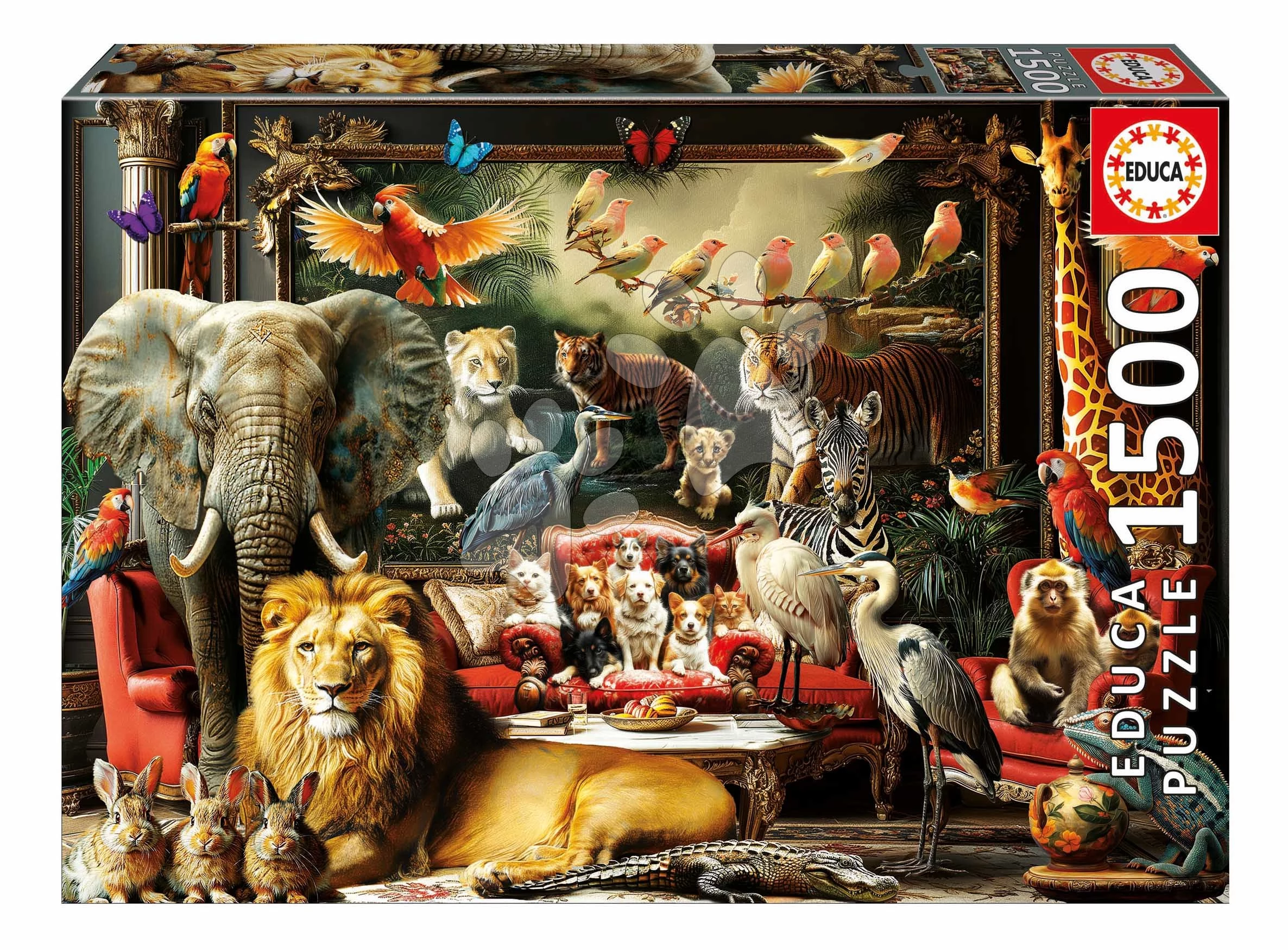 Puzzle The Animal Mansion Educa 1500 dielov a Fix lepidlo od 11 rokov EDU20245