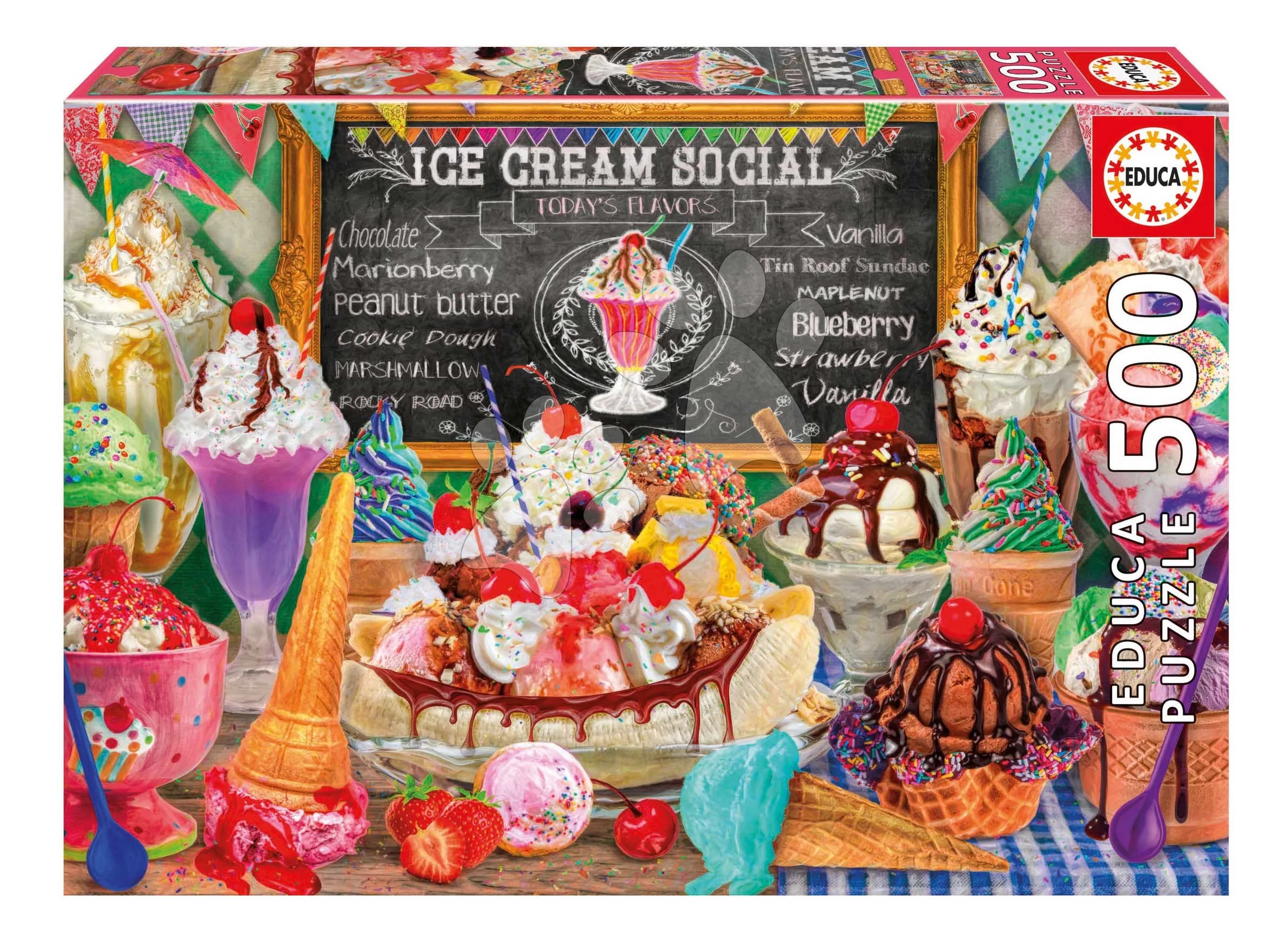 Puzzle Ice Cream Parlour Educa 500 dielov a Fix lepidlo od 11 rokov EDU20251