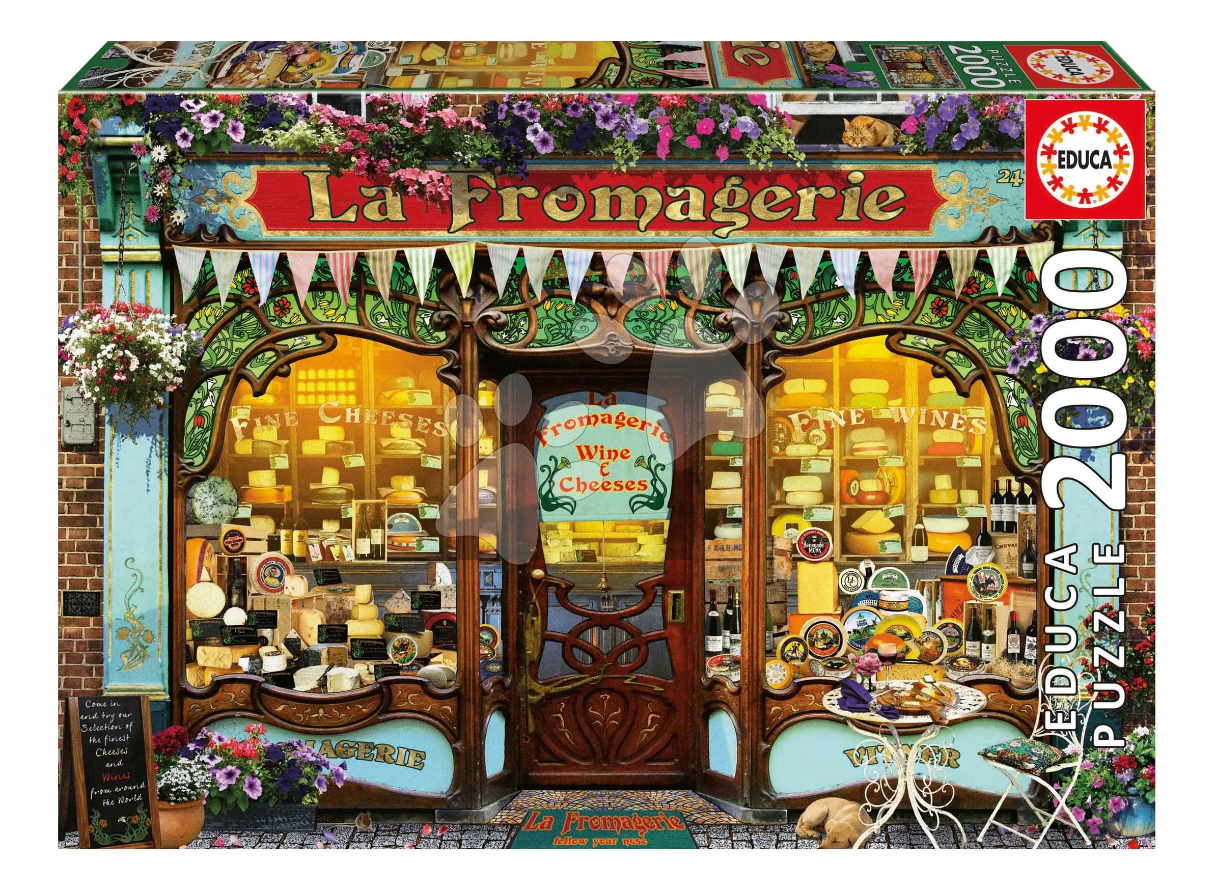 Puzzle The Fine Cheese Shop Educa 2000 dielov a Fix lepidlo od 11 rokov EDU20264