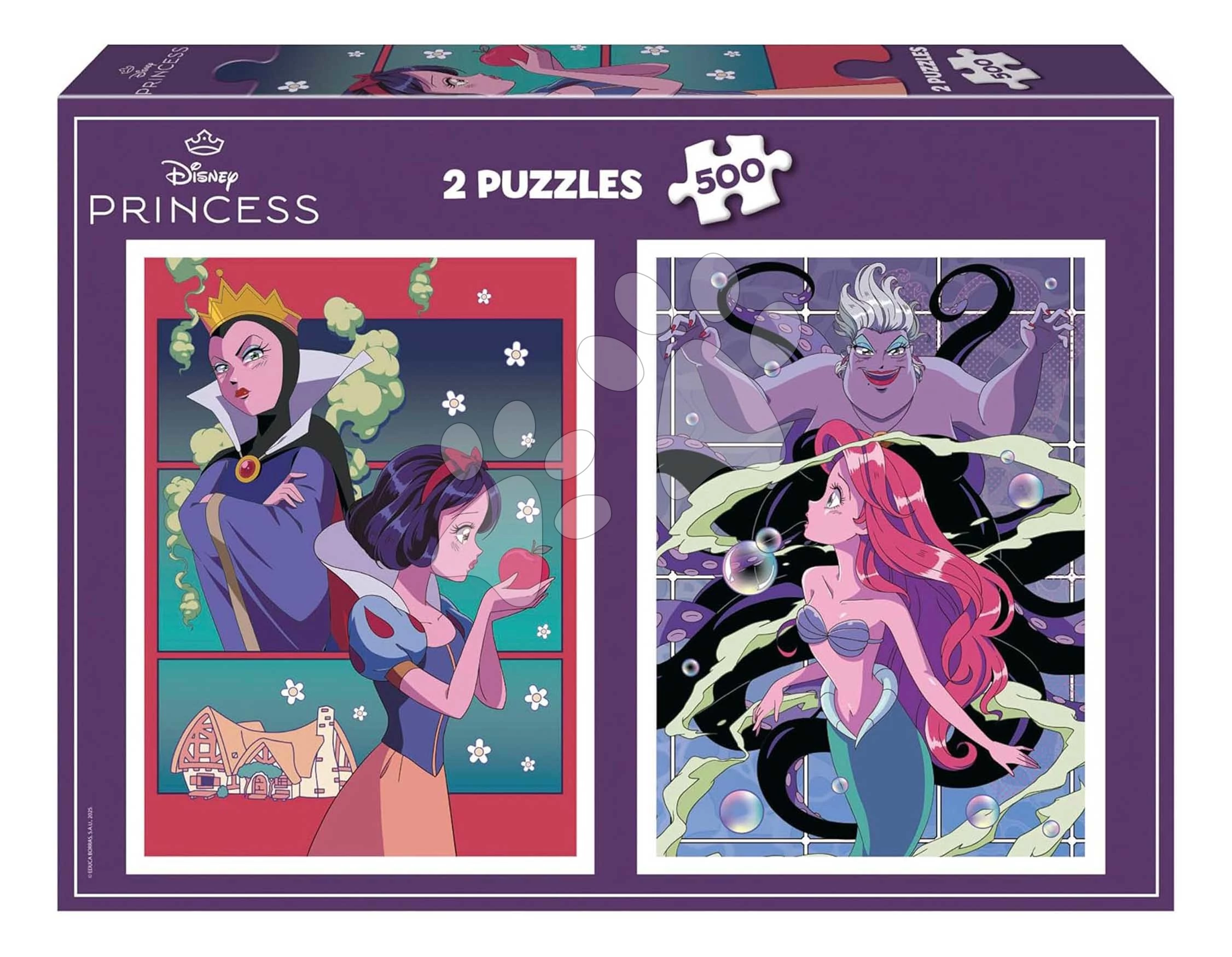Puzzle Villains versus Princesses Disney Educa 2x500 darabos és Fix ragasztó