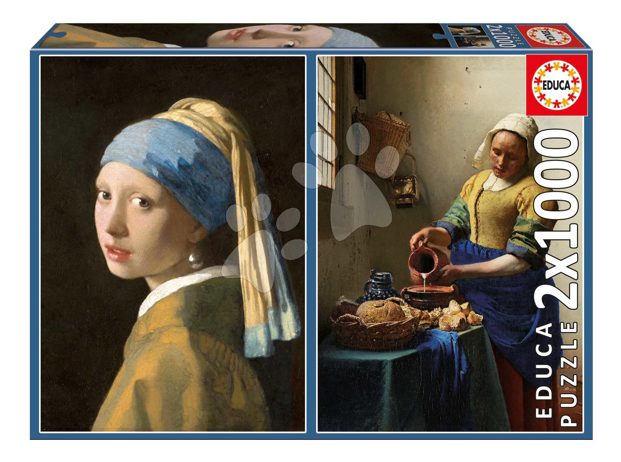 Puzzle Vermeer Educa 2x1000 dielov a Fix lepidlo od 11 rokov EDU20309