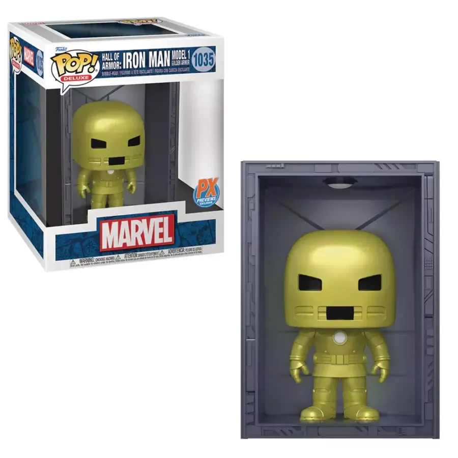 Funko Pop! Deluxe: Marvel Hall of Armor: Iron Man Model 1 Golden Armor (Mettalic) #1035