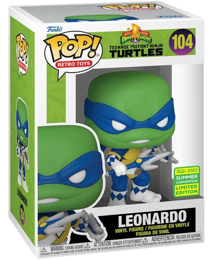 Funko Pop! Retro Toys: Mighty Morphin Power Rangers + Teenage Mutant Ninja Turtles - Leonardo #104