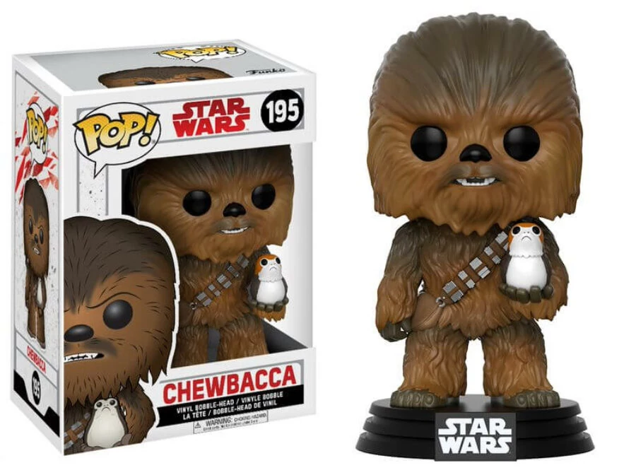 Funko POP! Star Wars E8 - Chewbacca with Porg figura #195