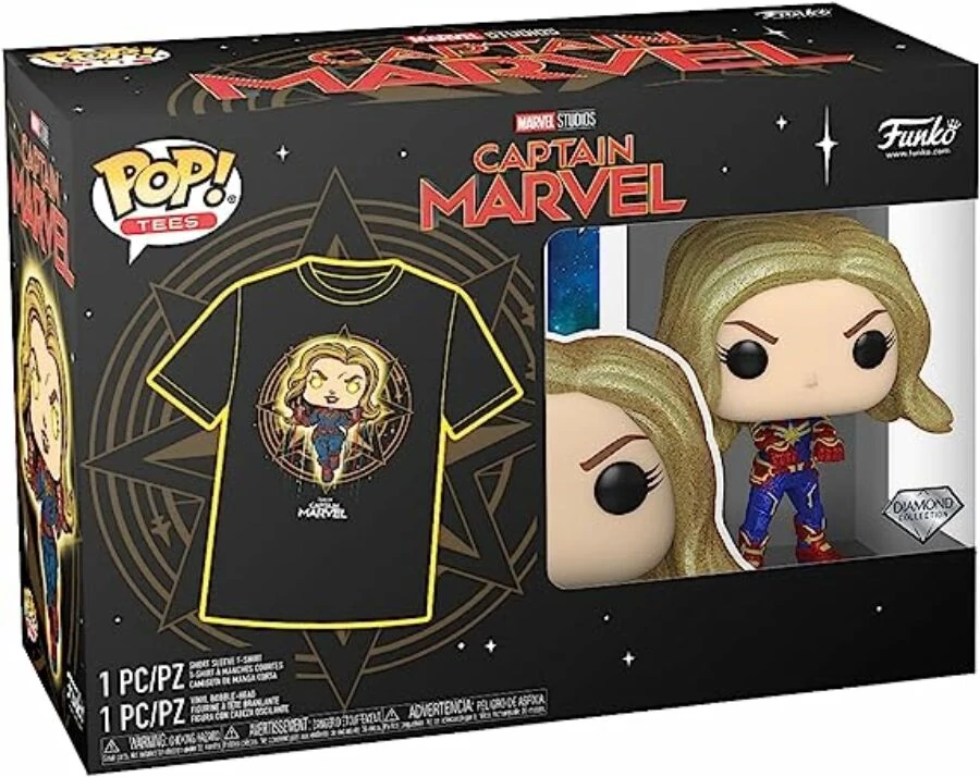 Funko Pocket Pop! & Tee: Marvel - Captain Marvel figura és póló (XL)