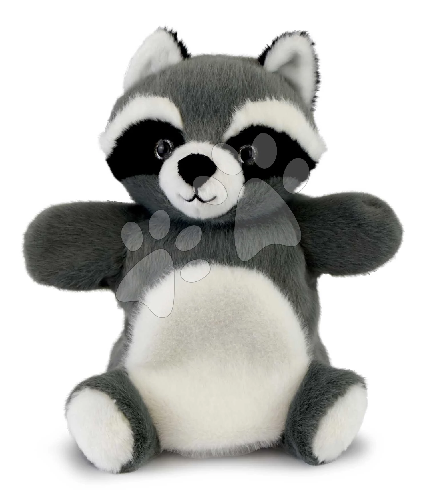 Plüss mosómedve kesztyűbáb The Glue Pots Raccoon Puppet Histoire d’ Ours szürke 24 cm 0 hó-tól HO3371