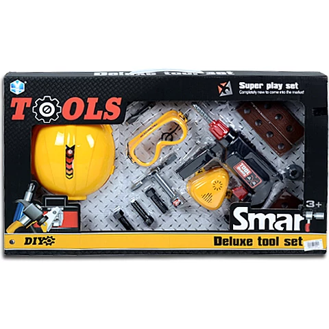 Óriás játék szerszám készlet ütvefúróval és sisakkal