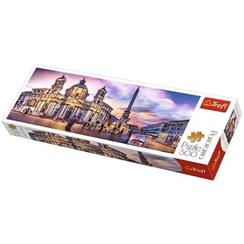 Piazza Navona, Róma Panoráma puzzle 500db-os - Trefl