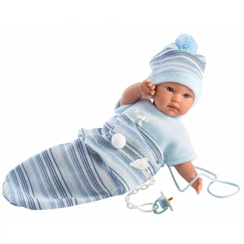 Llorens: Cuquito 30cm-es síró baba hálózsákban