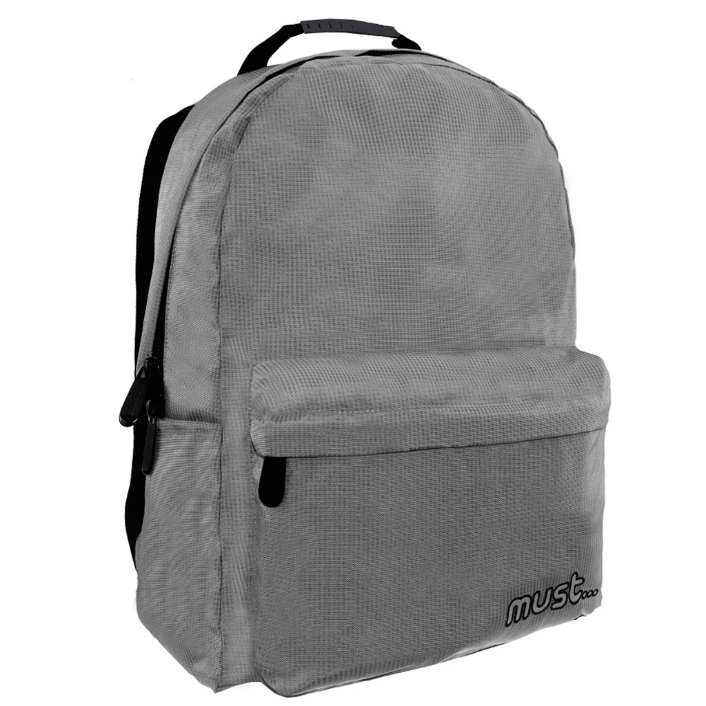 Must: Szürke Monochrome RipStop iskolatáska, hátizsák 32x17x42cm