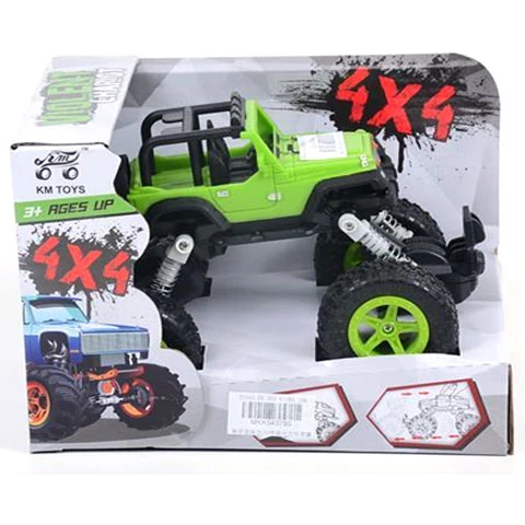 Rugós terepjáró autó 4x4-es zöld színben