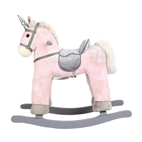 Rózsaszín fa unikornis hintaló 47cm-es