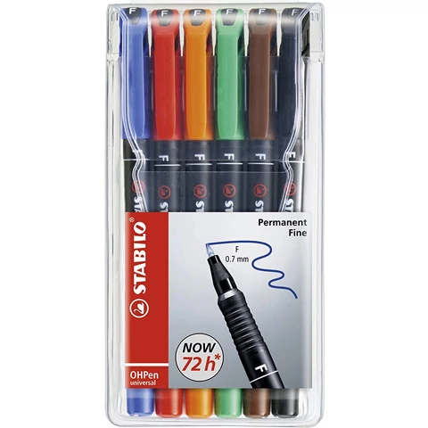 Stabilo OHPen universal F alkoholos filctoll szett 6db-os