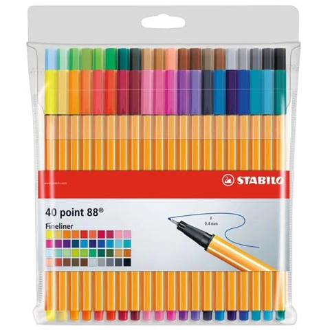 Stabilo: Point 88 40db-os színes tűfilc szett 0,4mm