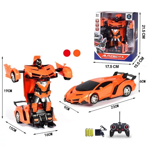 Robottá alakítható távirányítós autó fénnyel és hanggal 1/18