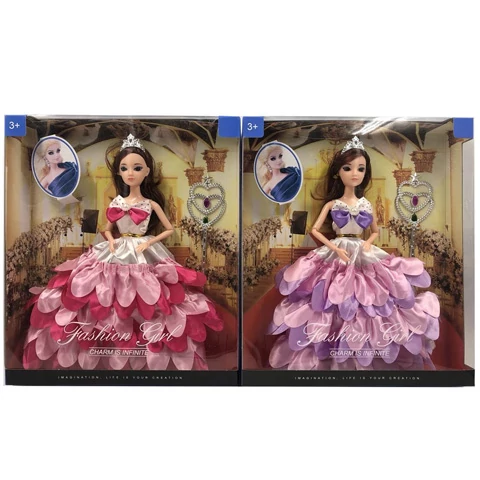 Divatbaba báli ruhában 28cm-es kétféle változatban