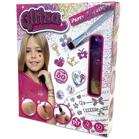 Glitza: Party ékszerek csillámtetkó 50db mintával