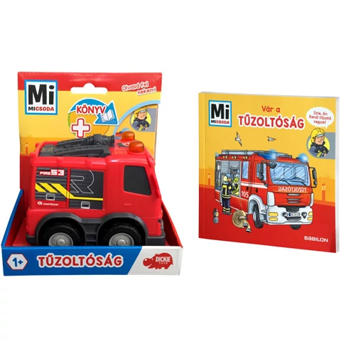 Mi Micsoda: Tűzoltóság játékszett autóval és könyvvel - Simba Toys