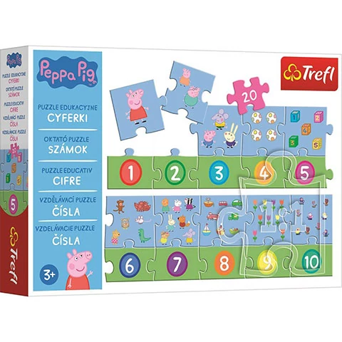 Peppa malac: Számok oktató puzzle 20db-os - Trefl