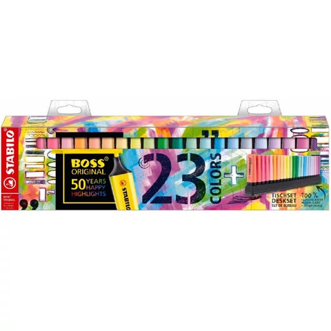 Stabilo: BOSS Original szövegkiemelő készlet 23db-os tartóval