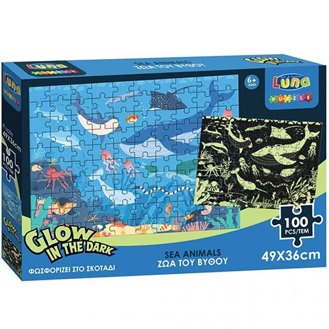 Tengeri állatok fluoreszkáló puzzle 100db-os