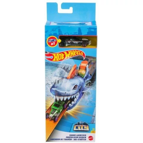 Hot Wheels: Kilövő bestia cápa kisautóval - Mattel