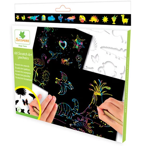 Képkarc készítő szett sablonokkal 5 Lap