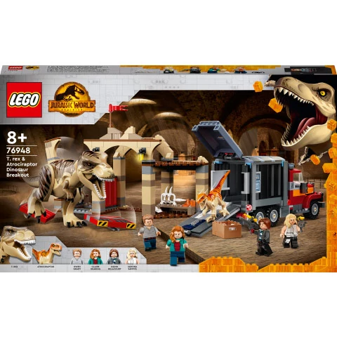 LEGO® Jurassic World: T-Rex és Atrociraptor dinoszaurusz szökése (76948)