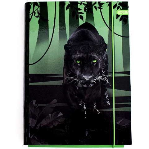 Spirit: Panther fekete párduc mintás gumis füzetbox A/4-es méretben