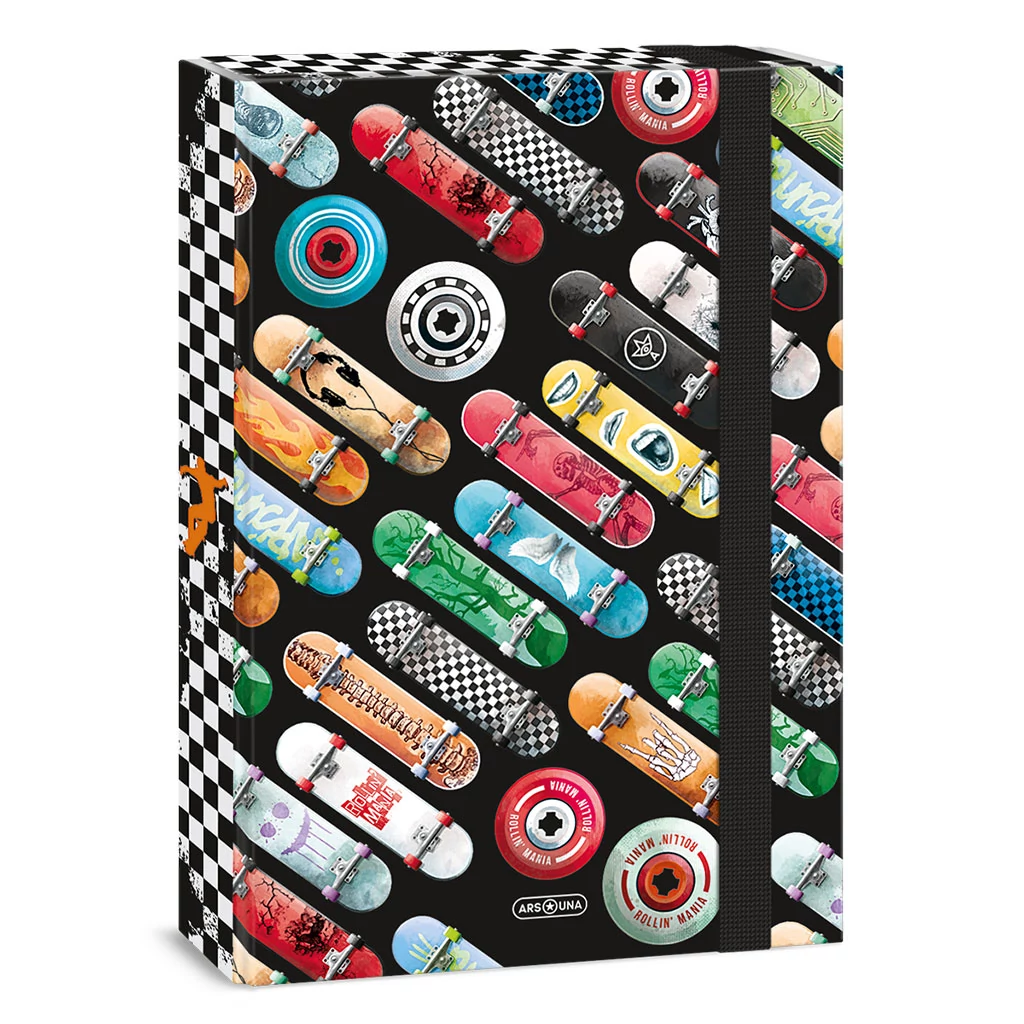 Ars Una: Rollin Mania gördeszka mintás füzetbox A/4