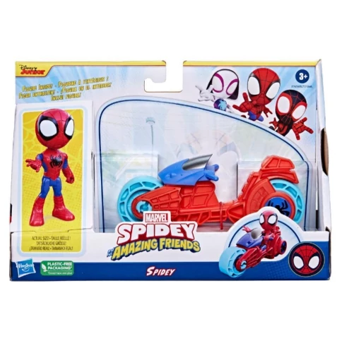 Pókember: Póki és csodálatos barátai Póki játékfigura motorral - Hasbro