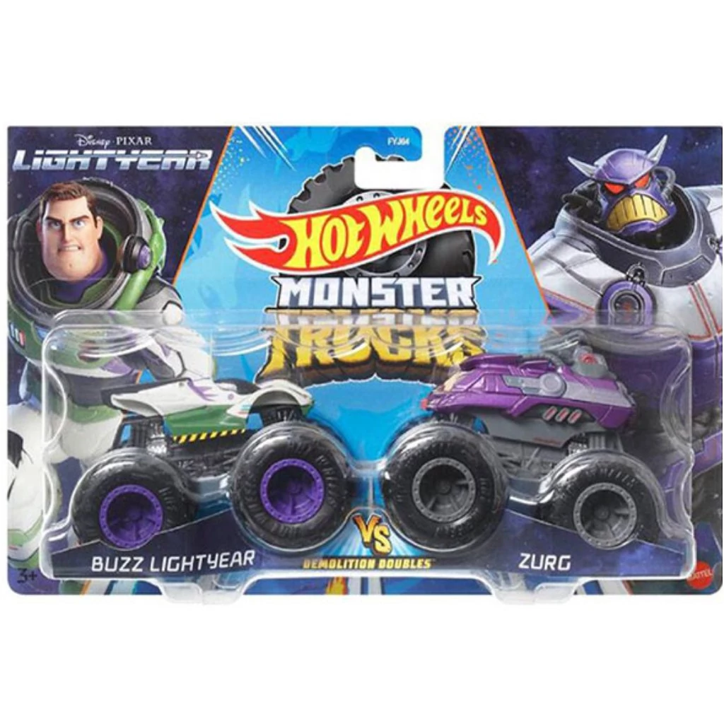Hot Wheels Monster Trucks: Demolition Doubles Buzz Lightyear vs. Zurg 2db-os monster kisautó szett 1/64 - Mattel