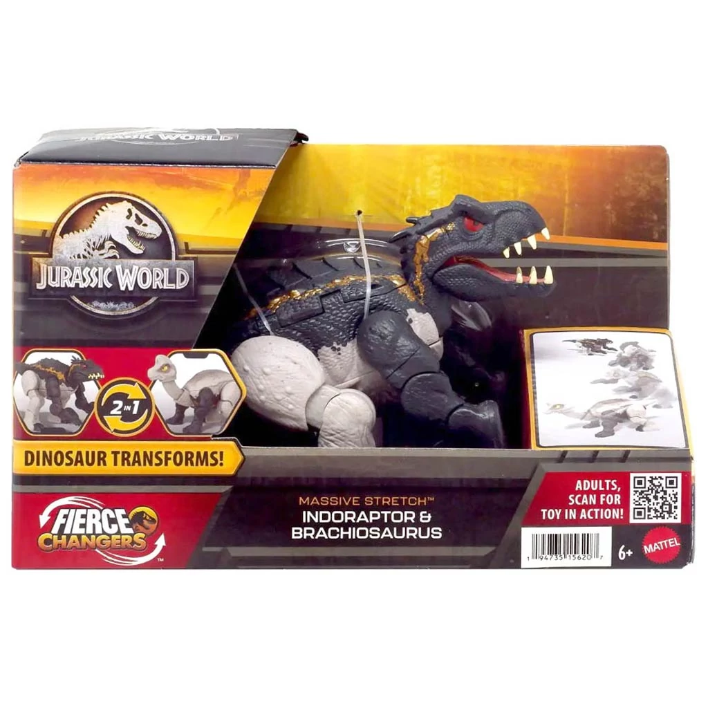 Jurassic World Deluxe Átalakuló Dinó Indoraptor és Brachiosaurus - Mattel