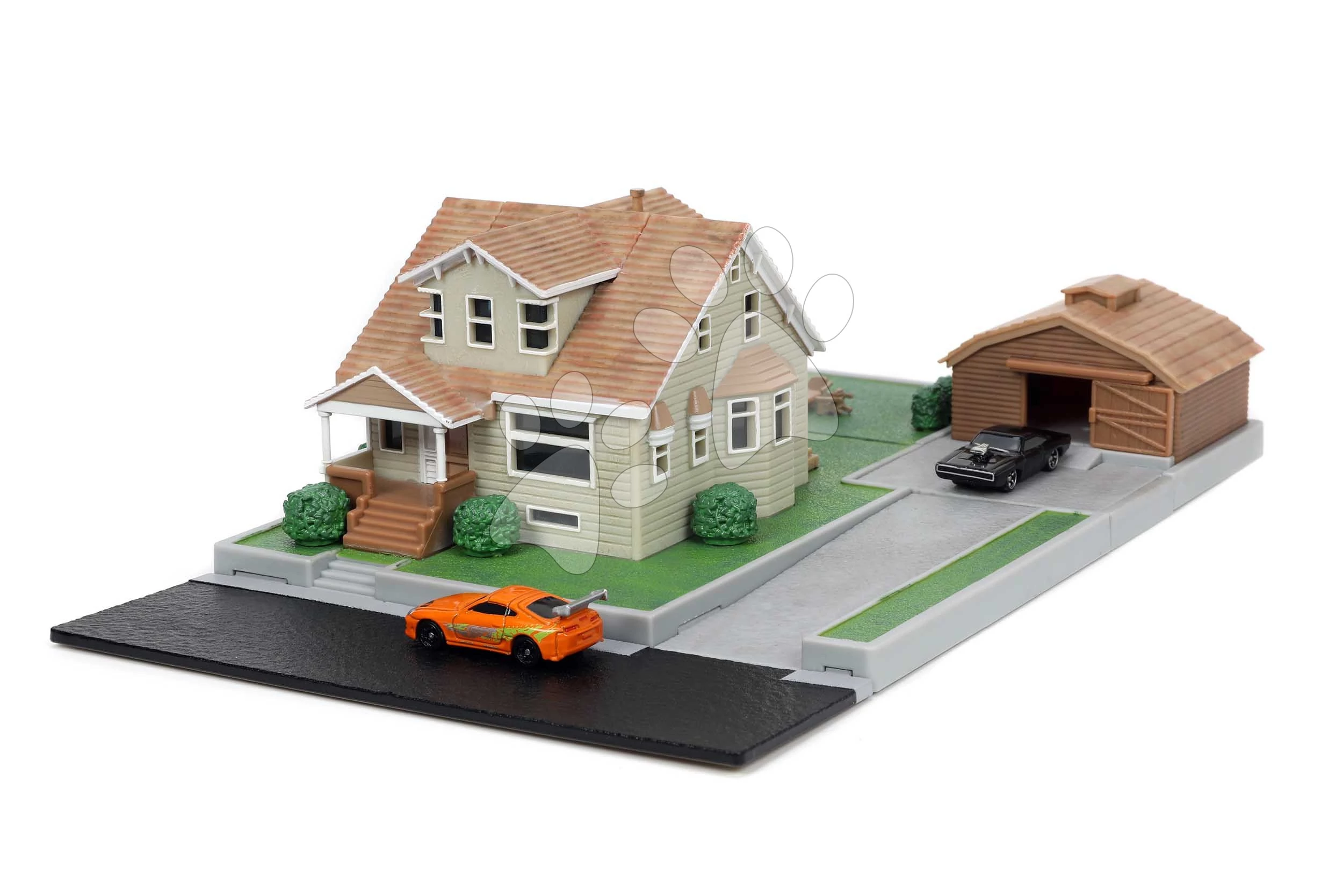 Garáž s domom Dom Toretto Fast & Furious Nano scene Jada 13 dielov s piknikovým posedením a 2 kovové autíčka od 8 rokov 17*27*7 cm JA3203081