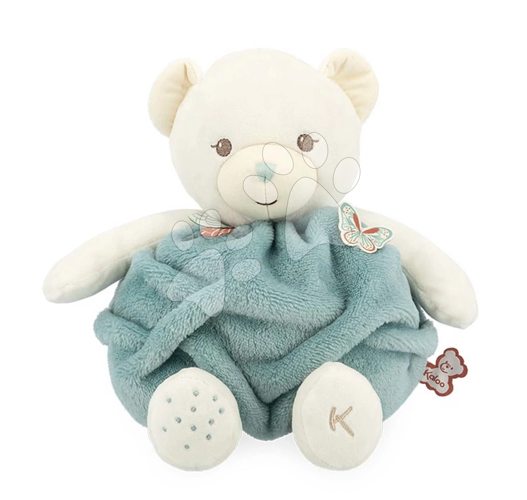 Plüss maci Bubble of Love Bear Green Plume Kaloo zöld 30 cm pihe-puha alapanyagból ajándékcsomagolásban 0 hó-tól