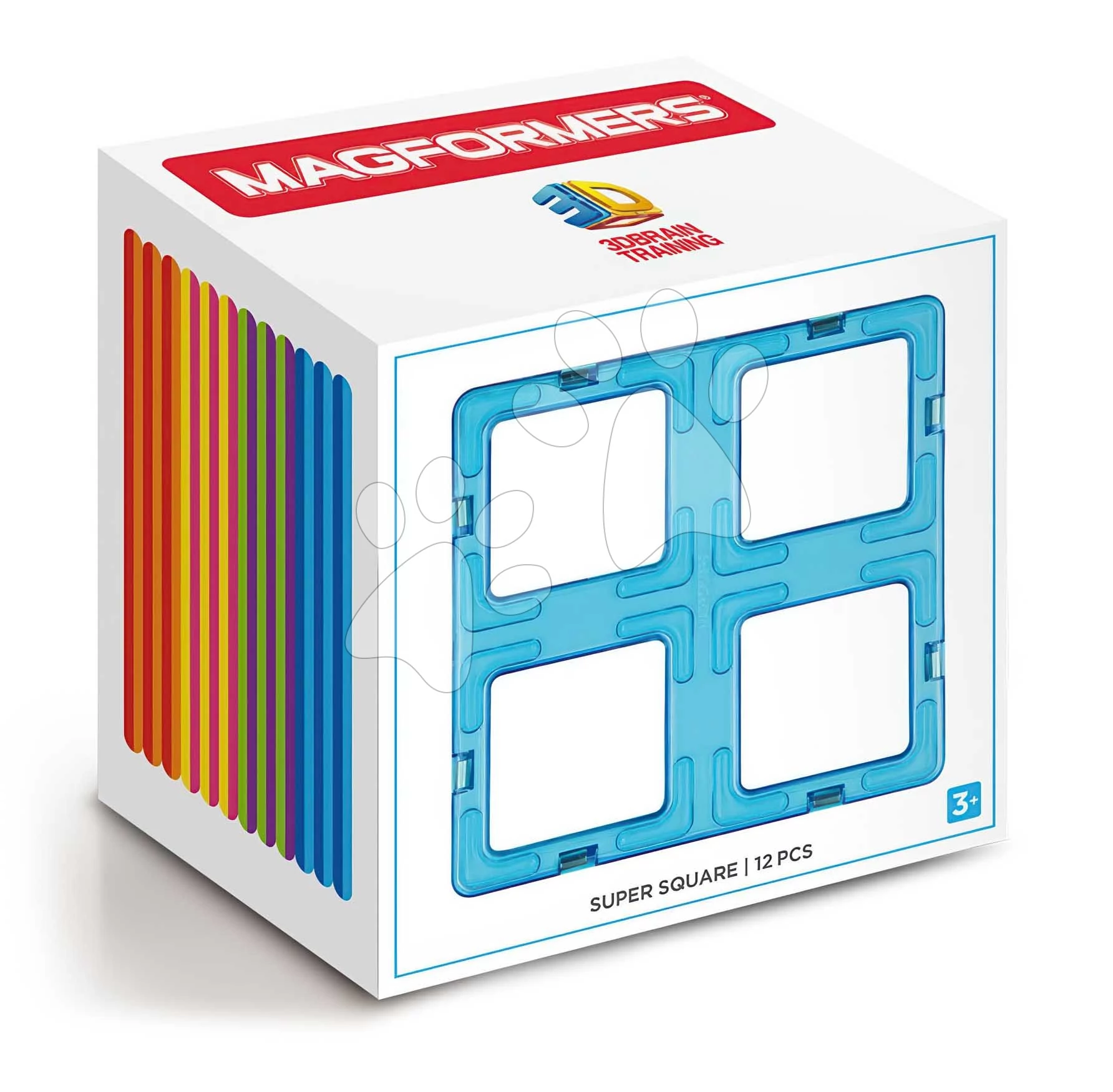 Kiegészítő mágneses építőjátékhoz Super négyzet Square Set Magformers 12 részes 3 évtől MGF2161