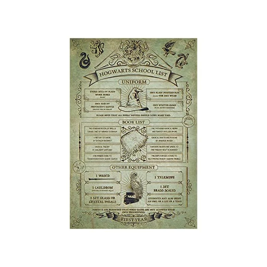 Harry Potter (Hogwarts school list) maxi poszter