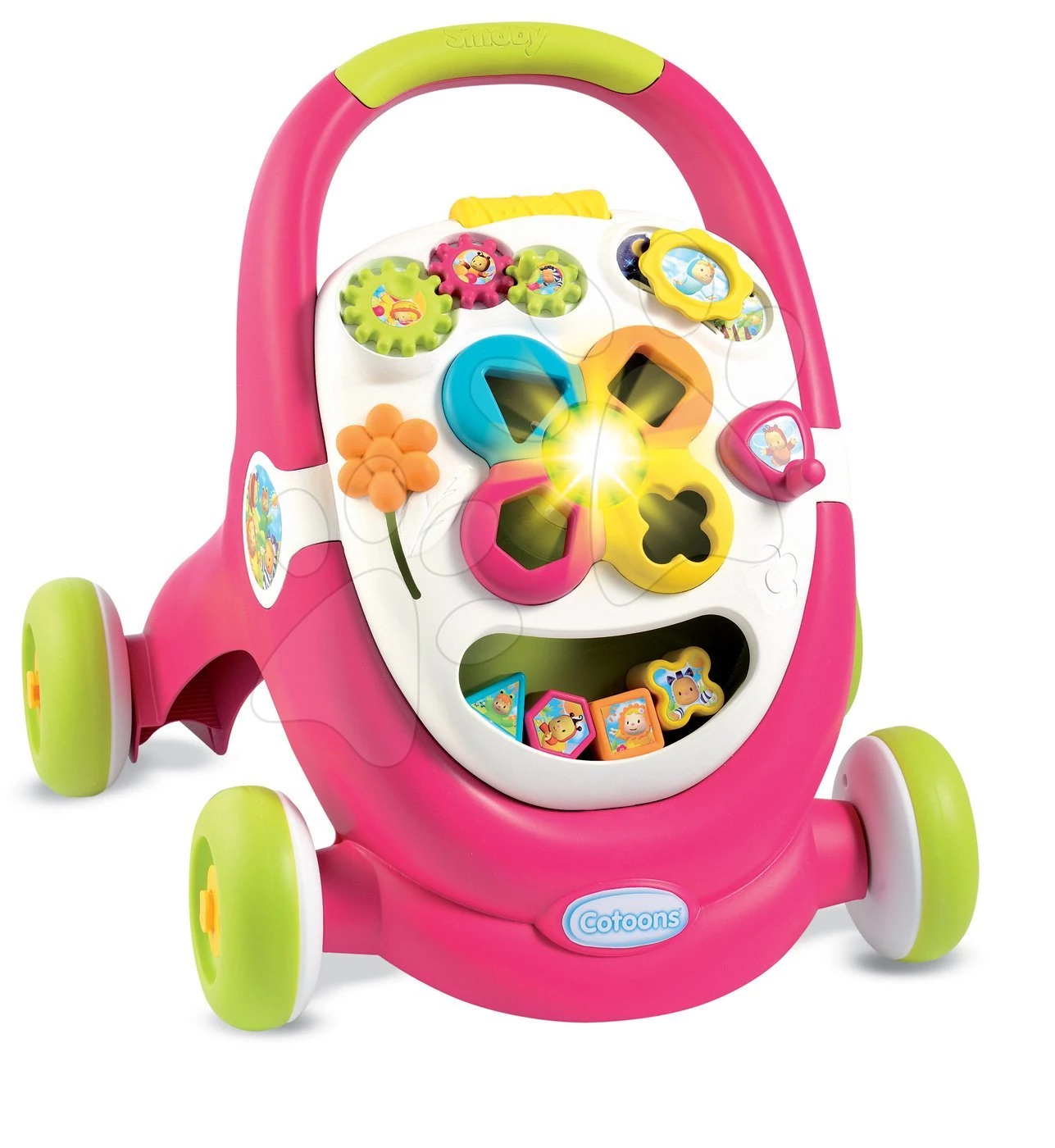 Smoby járássegítő Cotoons gyerekeknek kockákkal, fénnyel és dallamokkal 211376-1 rózsaszín