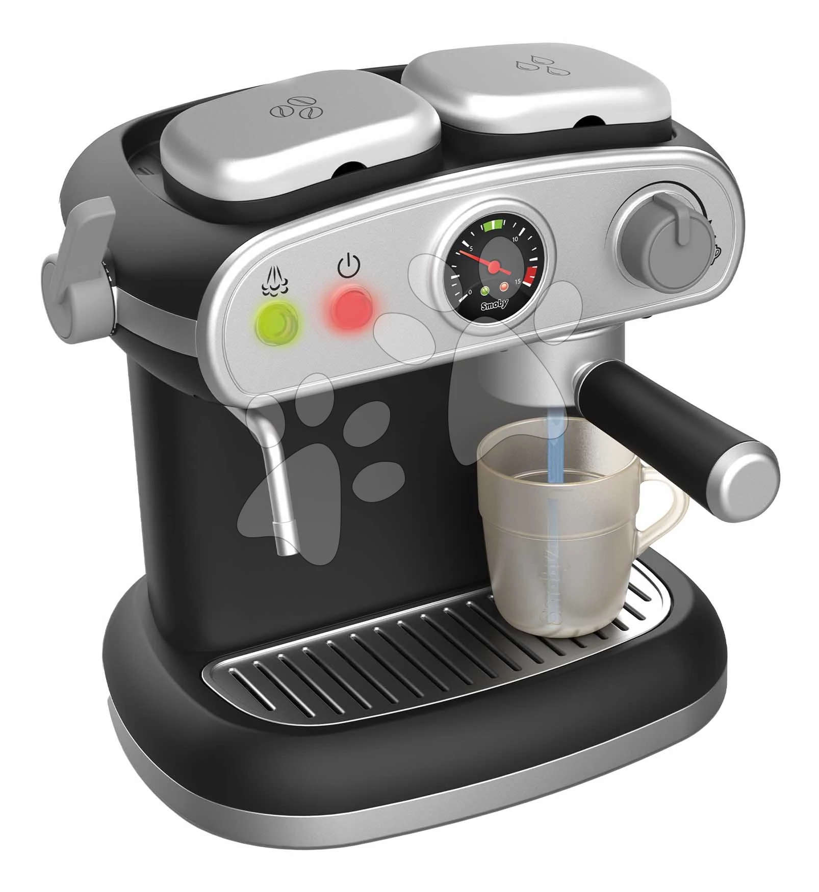 Eszpresszó kávéfőző Espresso Coffee Machine Smoby valósághű hanggal és fénnyel mágikus csészékkel 7 kiegészítővel