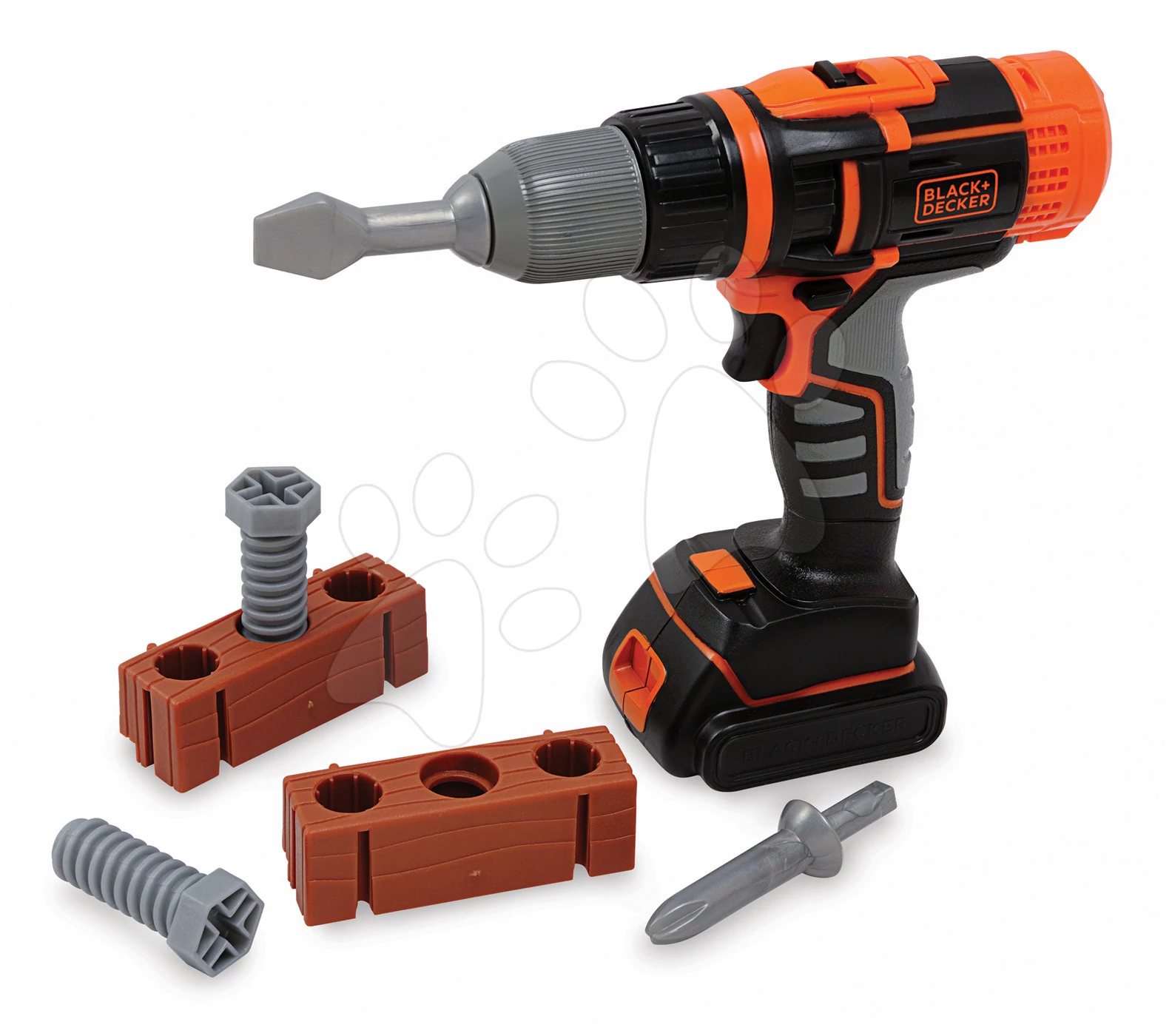 Smoby gyerek fúrógép Black&Decker 360108 fekete-narancssárga 