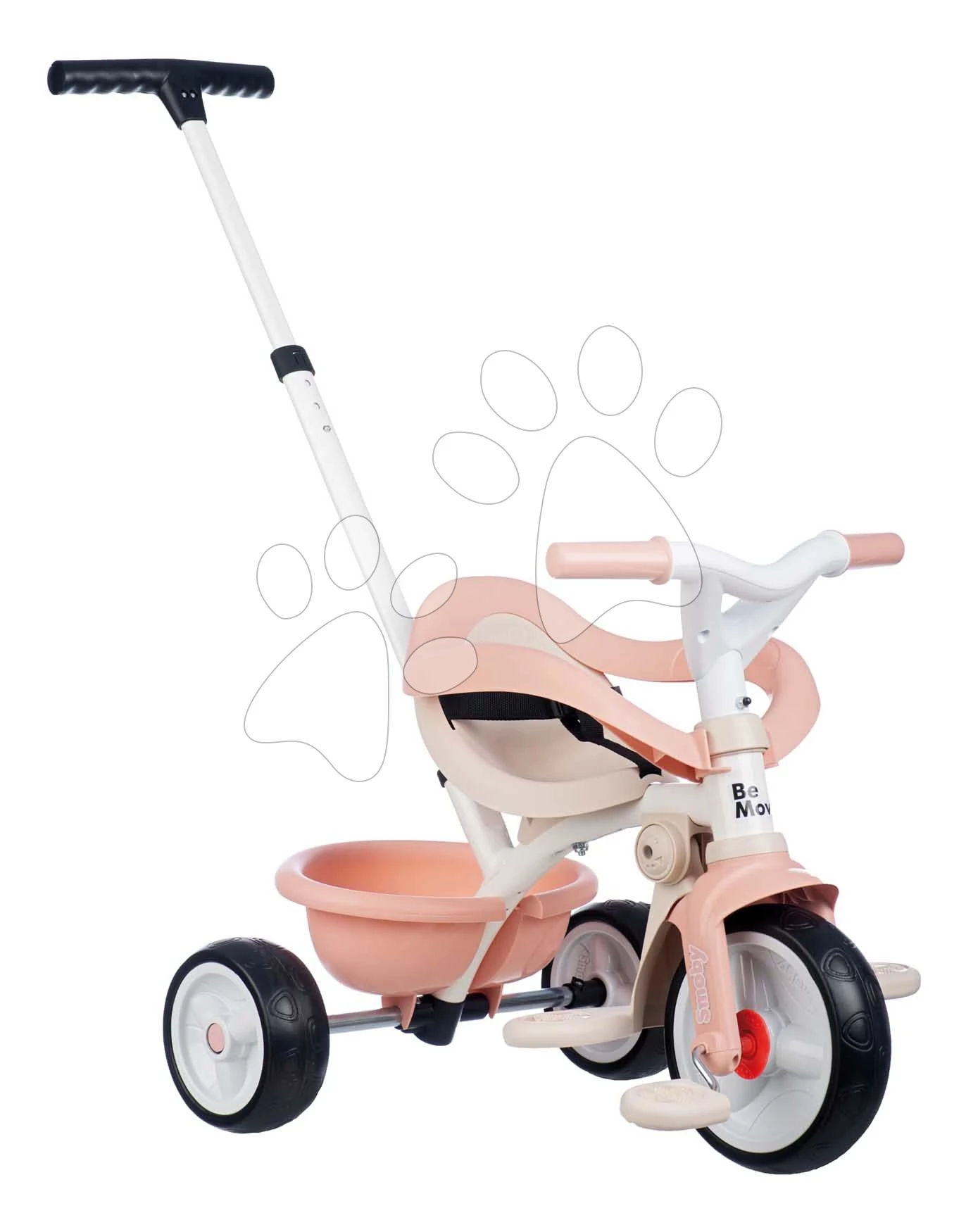 Tricikli szabadonfutó Be Move Comfort Tricycle Pink Smoby állítható tolókarral és védőkerettel és halk EVA kerekekkel rózsaszín 10 hó-tól SM740419